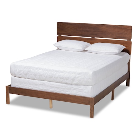 Anthony Walnut Wood Queen Size Panel Bed